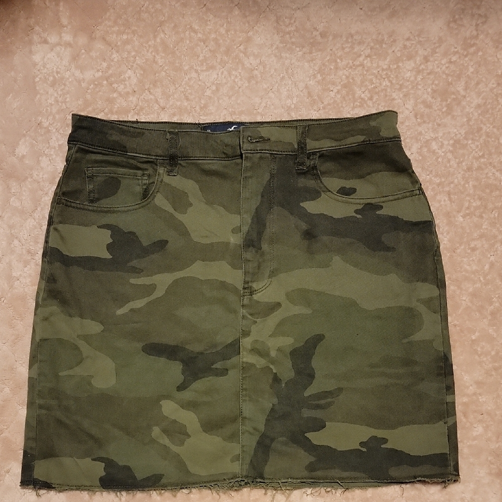Hollister Green Mini Pencil Skirt with Cargo Style